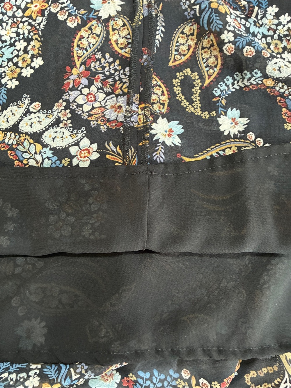 Wayf Black Floral Maxi Skirt with Paisley Accents - Picture 5 of 6